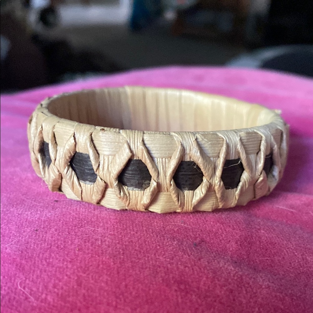 Hand Woven Tan and Dark Brown Bracelet